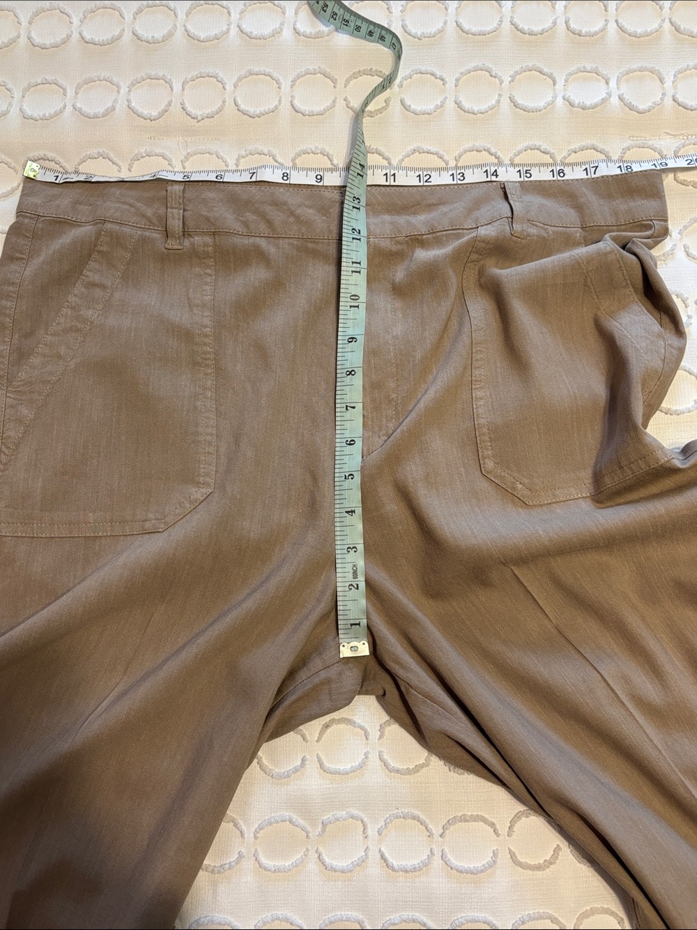 Kut from the Kloth Topaz High Rise Wide Leg Cropped Pants Khaki Size 14 Like New - Picture 7 of 8